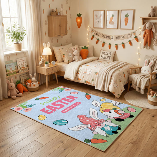 Happy Easter Gnome Rug — full rug design