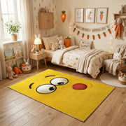 Silly Yellow Face Area Rug — decorative room view