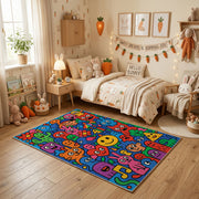 Abstract Colorful Doodle Rug — full rug design