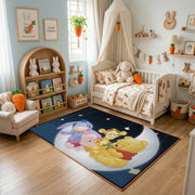 Sleeping Honey Bear Moon Rug — decorative room view