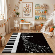Moonlit Piano Music Area Rug — bedroom floor view
