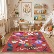 Happy Easter Bunny Area Rug — playroom styling view