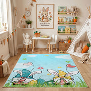 Bunny Couple Garden Area Rug — decorative room view