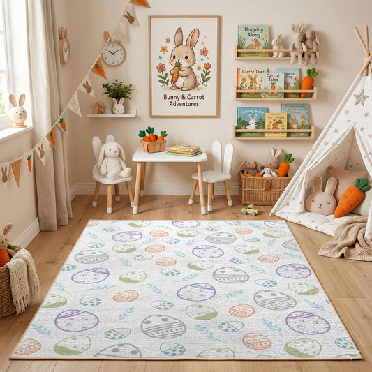 Pastel Easter Egg Pattern Rug — full rug design