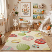 Pastel Easter Egg Pattern Rug — decorative room view