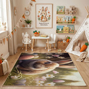 Woodland Bunny Fairy Rug — cozy interior view