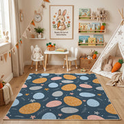 Dark Pastel Easter Egg Pattern Rug — full rug design