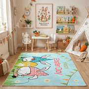 Happy Easter Boy Gnome Rug — color detail view