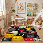 Colorful Friendly Monster Rug — color detail view