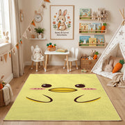 Yellow Winking Face Area Rug — color detail view