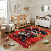Samurai Cat Warrior Area Rug — cozy interior view