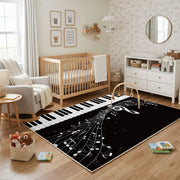 Moonlit Piano Music Area Rug — decorative room view