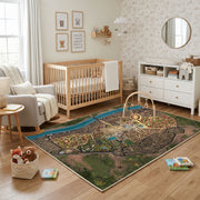 Illustrated City Map Area Rug — decorative room view