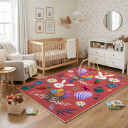 Happy Easter Bunny Area Rug — color detail view