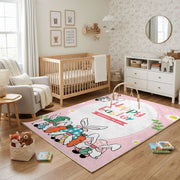 Happy Easter Gnome Family Rug — close-up texture view