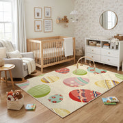 Pastel Easter Egg Pattern Rug — color detail view