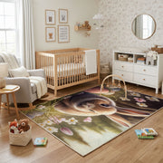 Woodland Bunny Fairy Rug — decorative room view