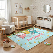 Happy Easter Boy Gnome Rug — bedroom floor view