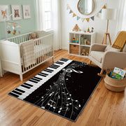 Moonlit Piano Music Area Rug — front-facing room view