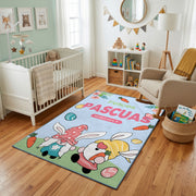 Happy Easter Gnome Egg Rug — decorative room view