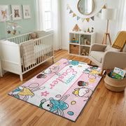 Happy Easter Gnome Character Rug — cozy interior view