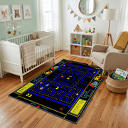 Retro Arcade Maze Area Rug — cozy interior view