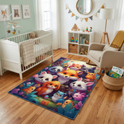 Colorful Baby Animal Friends Rug — full rug design
