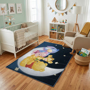 Sleeping Honey Bear Moon Rug — close-up texture view
