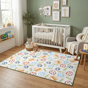 Colorful Easter Egg Pattern Rug — cozy interior view
