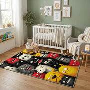 Colorful Friendly Monster Rug — playroom styling view