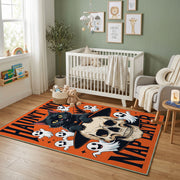 Halloween Skull and Ghost Rug — decorative room view