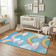Pastel Rainbow Cloud Rug — decorative room view