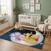 Sleeping Honey Bear Moon Rug — color detail view