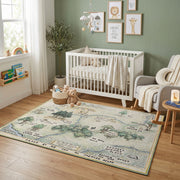 Pastel Illustrated USA Map Rug — playroom styling view