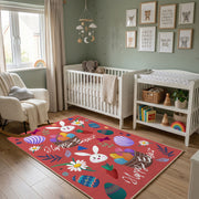 Happy Easter Bunny Area Rug — decorative room view