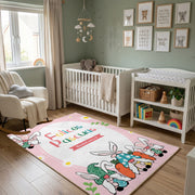 Happy Easter Gnome Bunny Rug — decorative room view