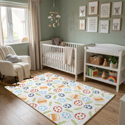 Colorful Easter Egg Pattern Rug — color detail view