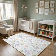 Pastel Easter Egg Pattern Rug — color detail view