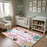 Happy Easter Gnome Character Rug — playroom styling view
