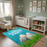 Easter Party Bunny Egg Rug — playroom styling view