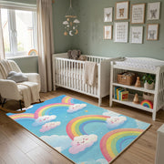 Pastel Rainbow Cloud Rug — color detail view