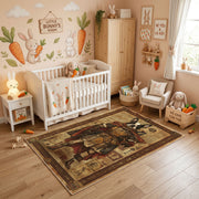 Medieval Bear Warrior Area Rug, Rustic Fantasy Animal Carpet, Adventure Kids Room Decor – product view 3