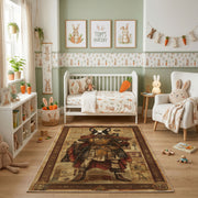 Medieval Bear Warrior Area Rug, Rustic Fantasy Animal Carpet, Adventure Kids Room Decor – product view 4