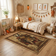 Medieval Bear Warrior Area Rug, Rustic Fantasy Animal Carpet, Adventure Kids Room Decor – product view 5