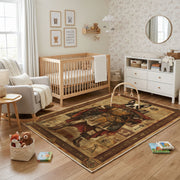 Medieval Bear Warrior Area Rug, Rustic Fantasy Animal Carpet, Adventure Kids Room Decor – product view 7