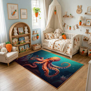 Colorful Octopus Area Rug, Ocean Animal Carpet, Playful Kids Room Decor – bedroom styling