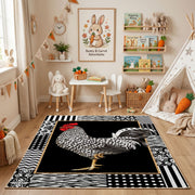 Black and White Zebra Area Rug, Graphic Safari Animal Carpet, Modern Room Decor – bedroom styling