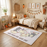 Playful Elephant Family Area Rug, Cute Nursery Animal Carpet, Kids Room Decor – texture view