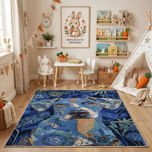 Blue Shark Ocean Area Rug, Marine Animal Carpet, Adventure Kids Room Decor – featured room view