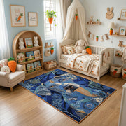 Blue Shark Ocean Area Rug, Marine Animal Carpet, Adventure Kids Room Decor – bedroom styling
